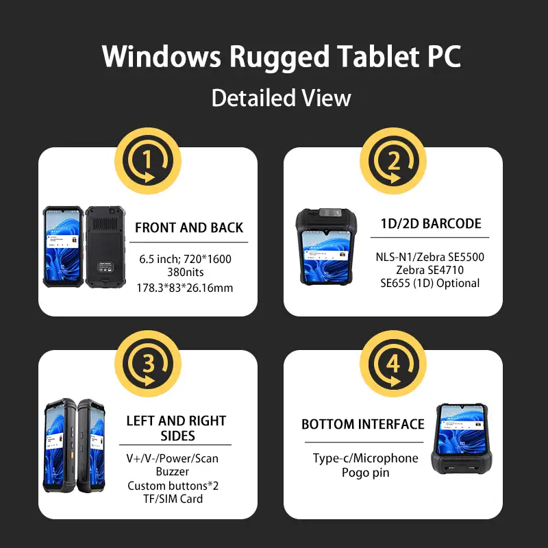 6.5 inch windows 11 support 15 meter computer palmare