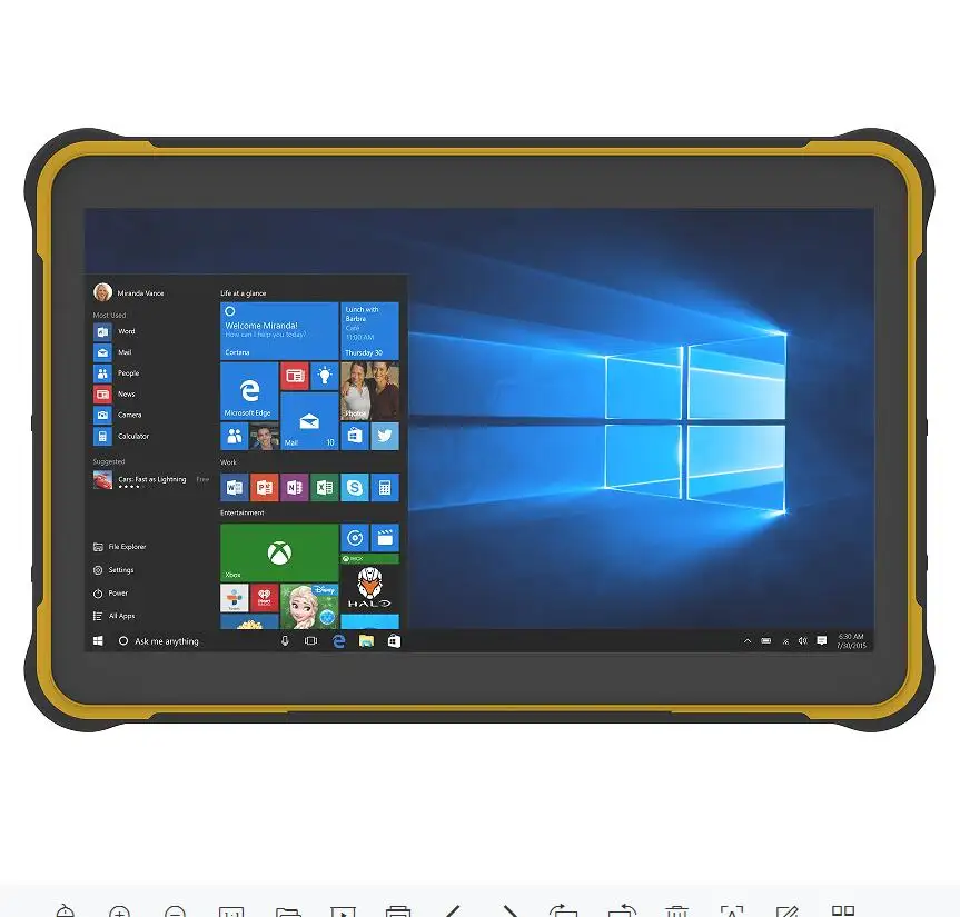 10.1 inch windows 10 high resolution hot swap rugged tablets