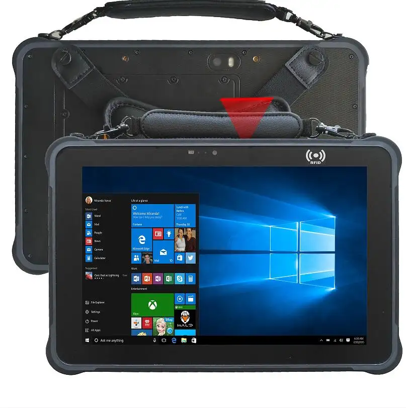 10.1 inch windows 10 high resolution hot swap rugged tablets